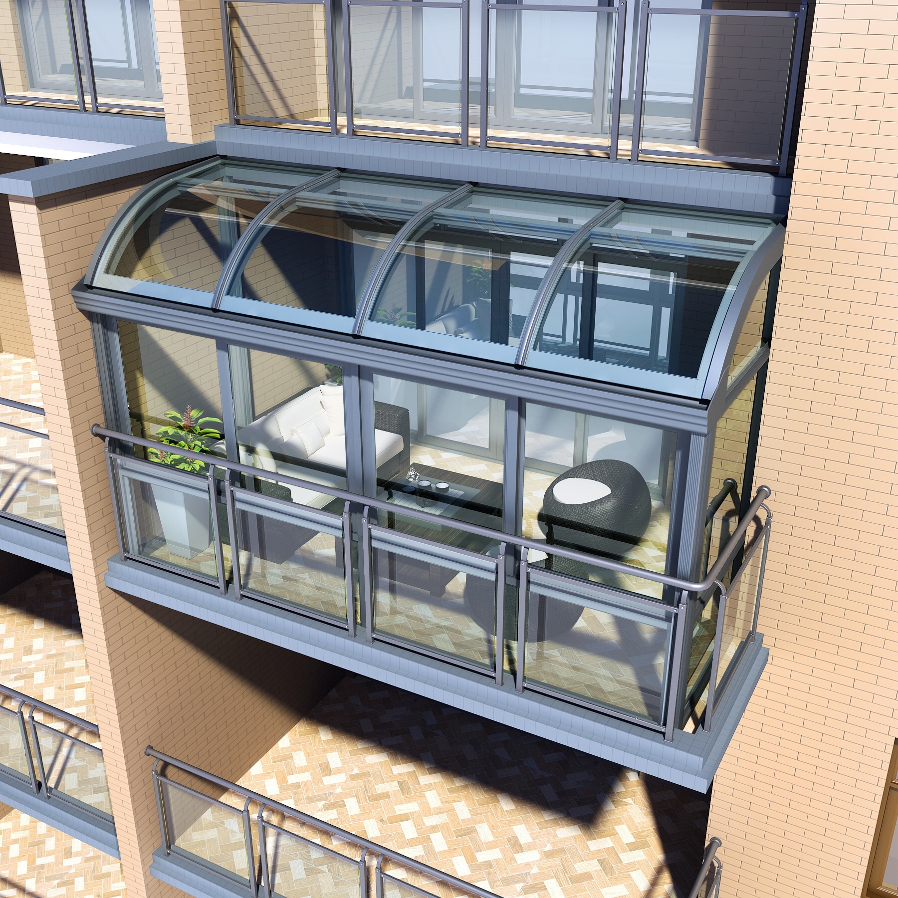 德技優仕盾圓弧頂陽光房